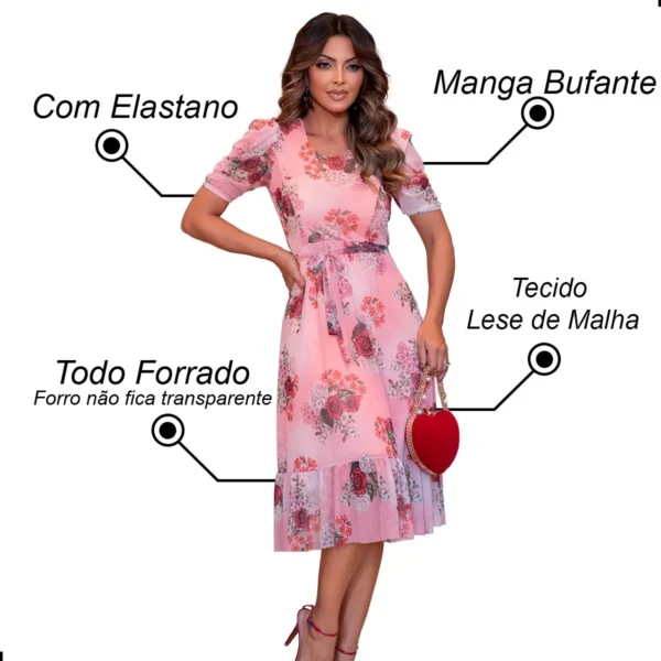 Vestido Midi Tule Estampado Evangélico - Image 5