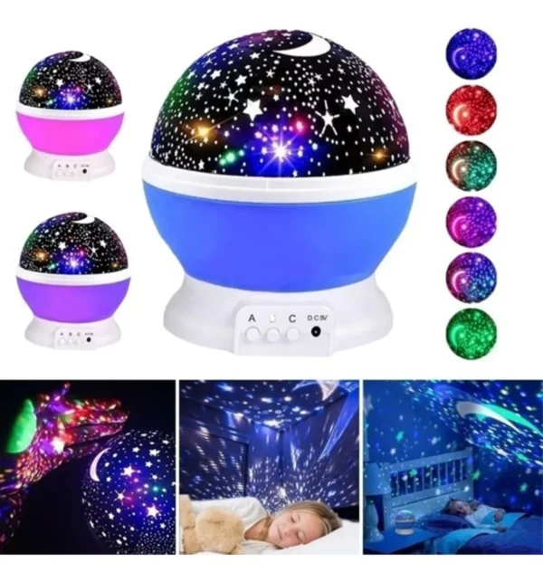 Luminária Projetor Estrela 360º Galaxy Abajur Mesa Infantil - Image 7